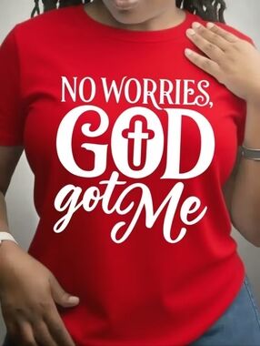 No Worries God Got Me Tee - Red